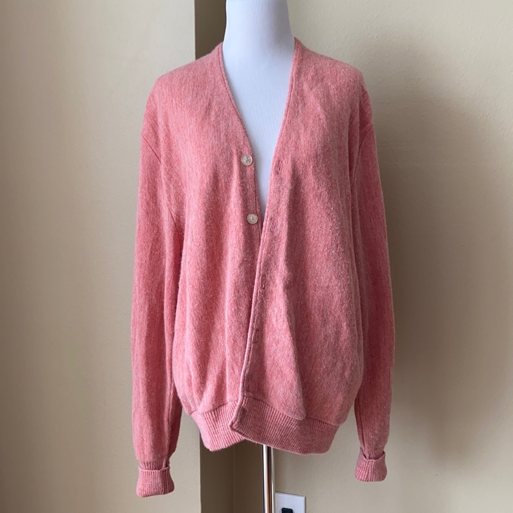 Vintage Salmon Colored Cardigan Sweater